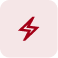 A Red Lightning Bolt Icon Centered On A Light Pink Background.